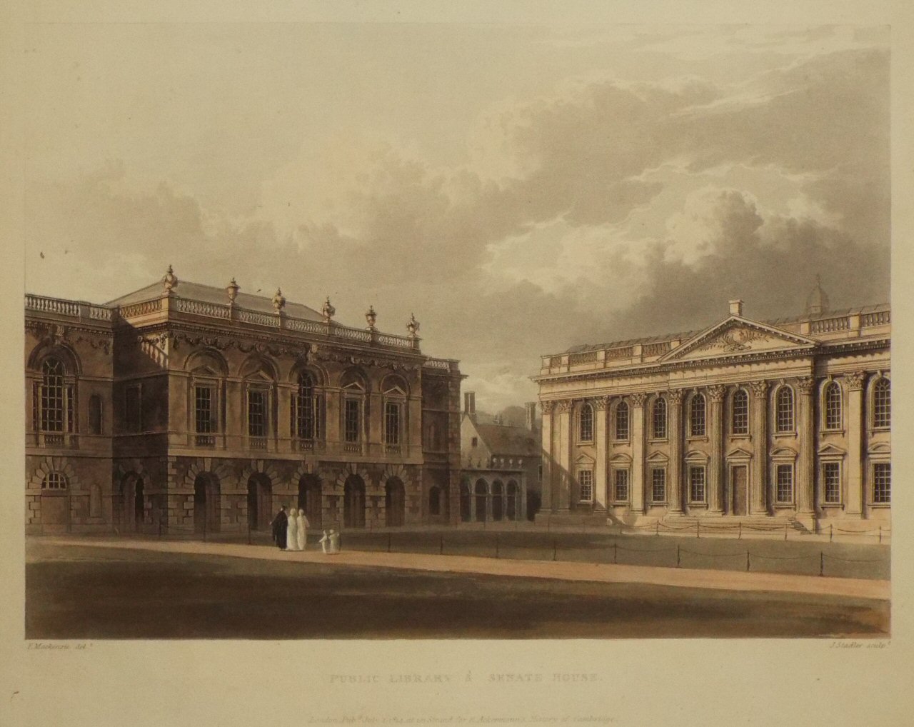 Aquatint - Public Library & Senate House. - Stadler